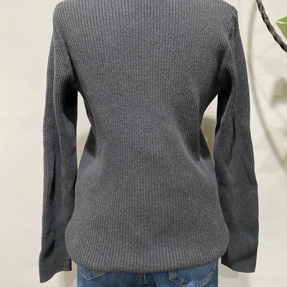 Women’s Charcoal Grey Long Sleeve Sweater - Picture 4 of 9